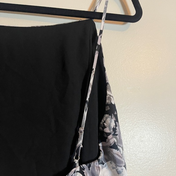 After Party By Nasty Gal Womens Dress Size Large Black Floral Print Sexy Mini - Picture 9 of 13